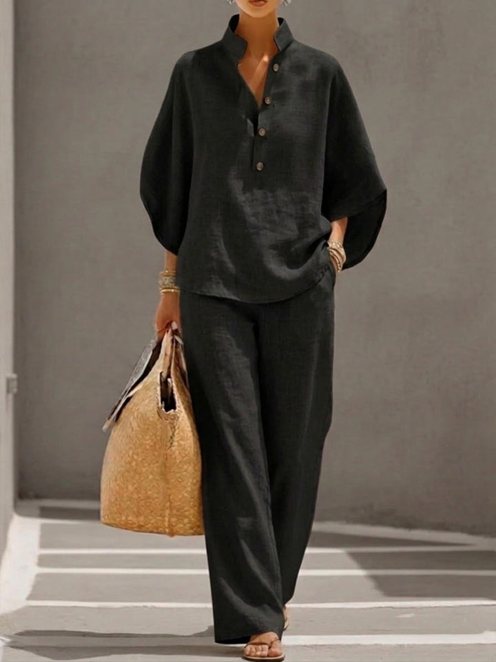 Mariel | Batwing Sleeve Top & Wide-Leg Pants Set