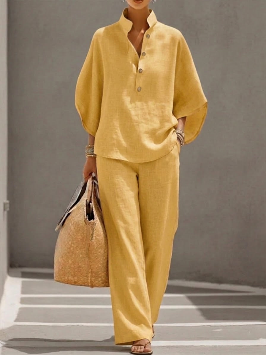 Mariel | Batwing Sleeve Top & Wide-Leg Pants Set