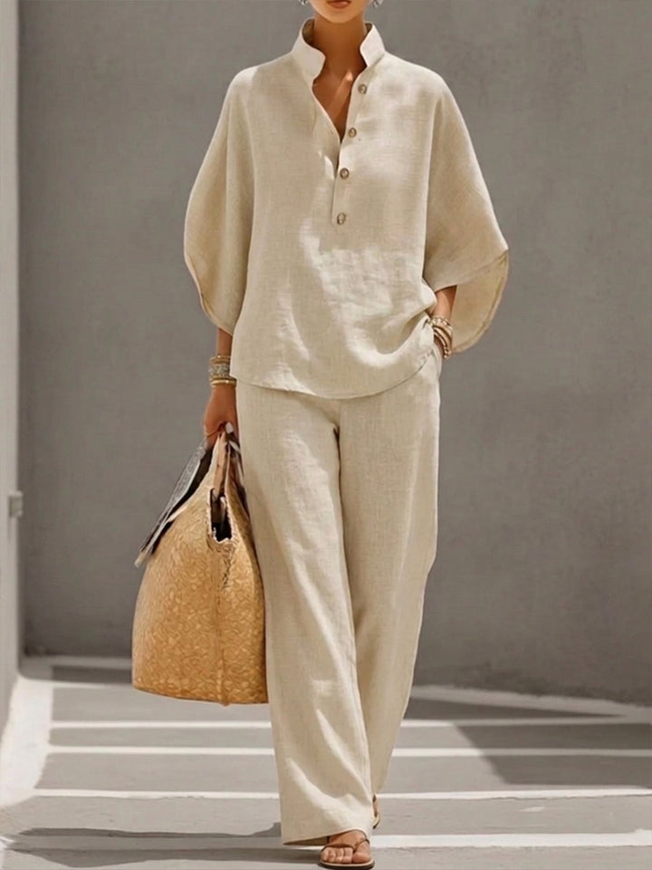 Mariel | Batwing Sleeve Top & Wide-Leg Pants Set